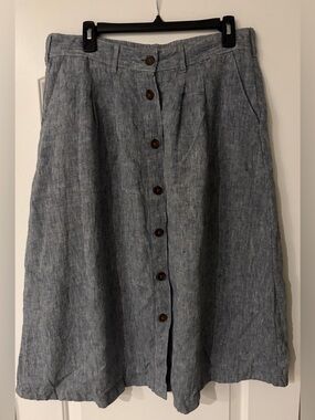 Lands End 100% Linen Skirt